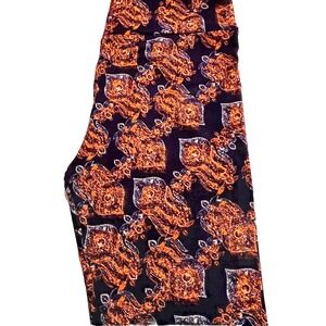 LULAROE Tall & Curvy 12-18 Leggings Purple Plum Orange PAISLEY Floral Halloween